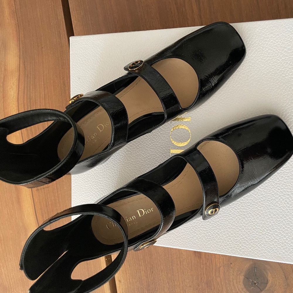 Christian Dior Pump Shoe / 3 Strap / black leather